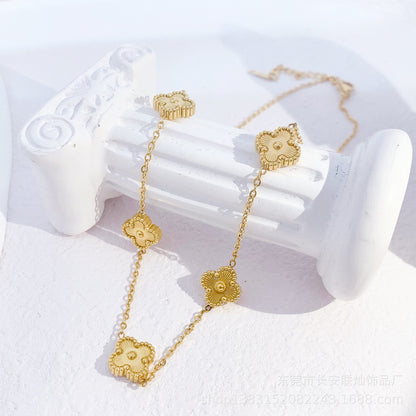 Stainless Steel Four-leaf Clover Bracelet