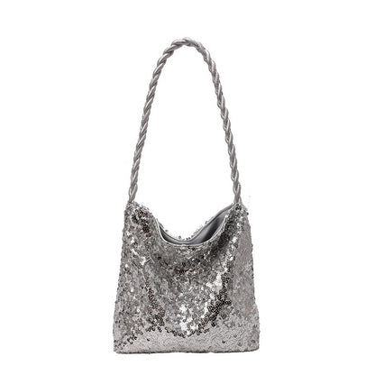Silver/Black Sequined Handbag Shoulder Bag Women's Bag