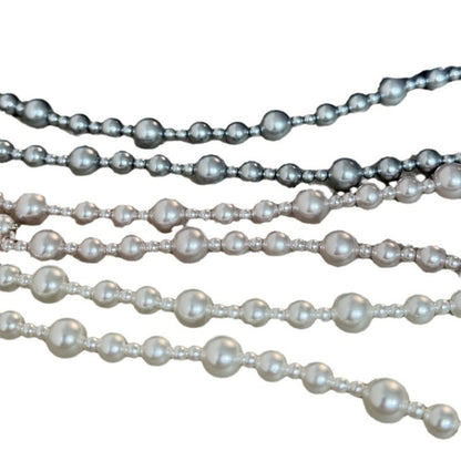 Square Zircon Pearl Necklace White/Grey/Rose Gold