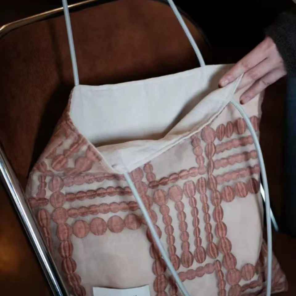 Retro Geometric Lace Handbag Shoulder Bag for Women