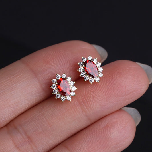 Natural Gemstone Red Earings for Sensitive Skin