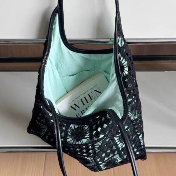 Retro Knitted Wool Shoulder Bag for Women