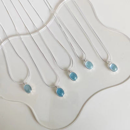 Best Hypoallergenic Jewelry Aquamarine Necklace for Sensitive Skin
