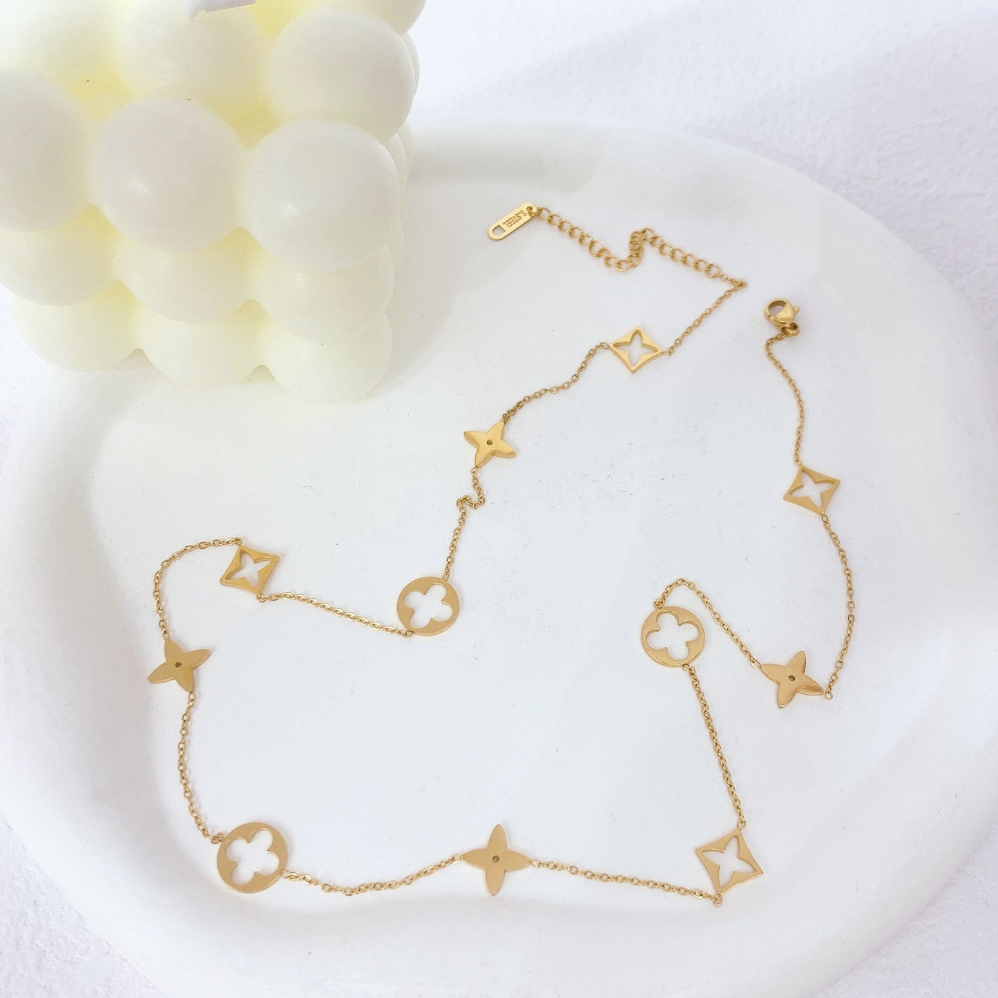 Stainless Steel Four-leaf Clover Gold Bracelet