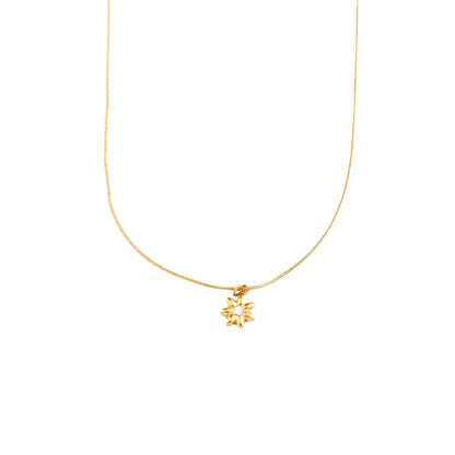 18k Gold Sunflower Necklace