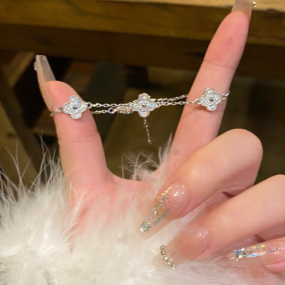 Fashionable Floral Design Silver Gold Bracelet