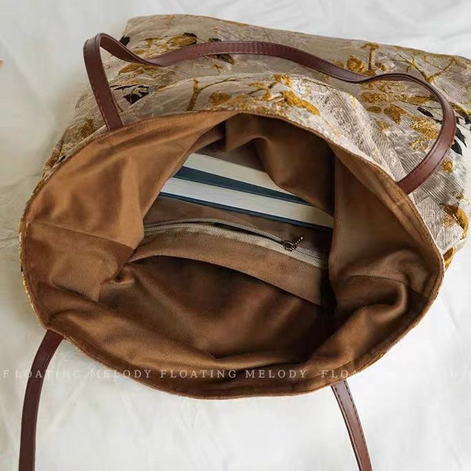 Vintage Jacquard Shoulder Bag/Women's Bag