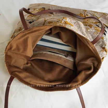 Vintage Jacquard Shoulder Bag/Women's Bag