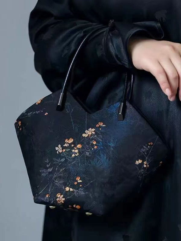 Retro Jacquard Basket Bag Shoulder Bag Women's Bag