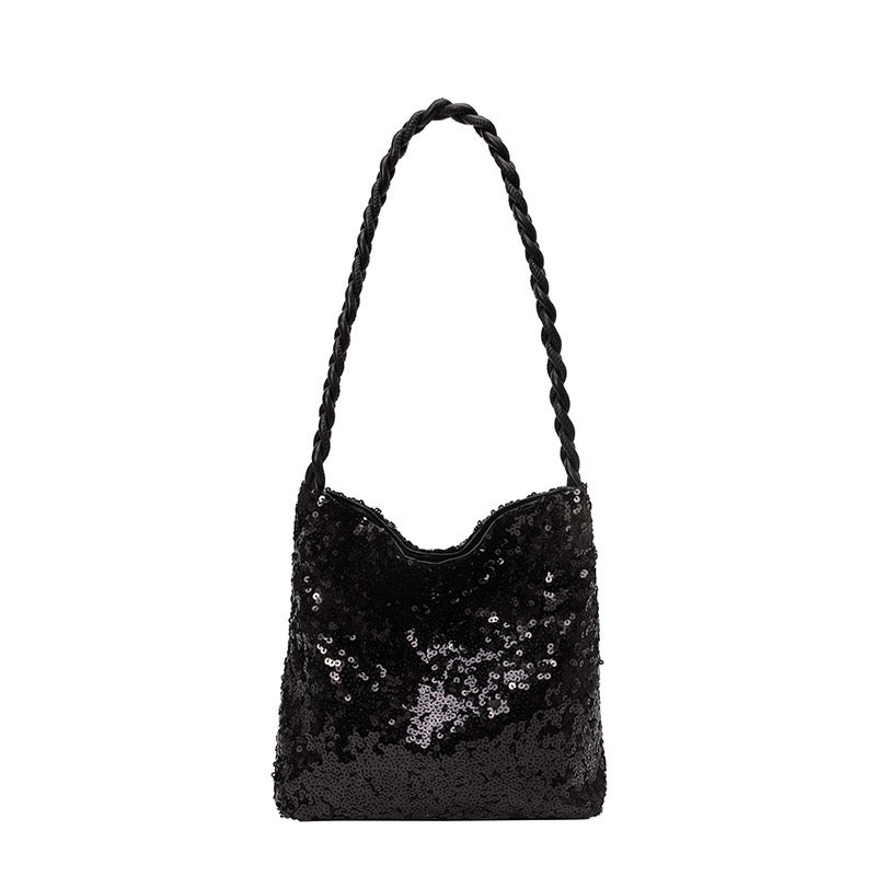 Silver/Black Sequined Handbag Shoulder Bag Women's Bag